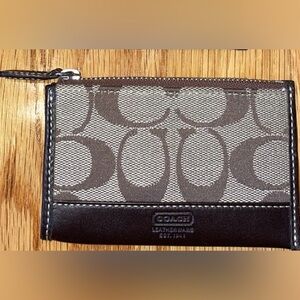New without Tags COACH Signature Brown Small Wallet Coin Purse
